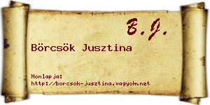 Börcsök Jusztina névjegykártya